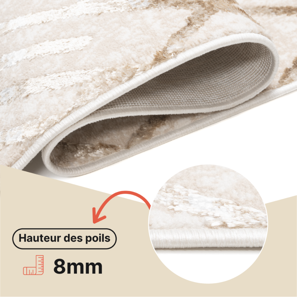 Tapis de Couloir Crystal Beige Or Zigzag
