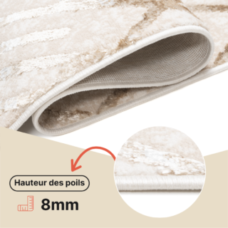 Tapis de Couloir Crystal Beige Or Zigzag