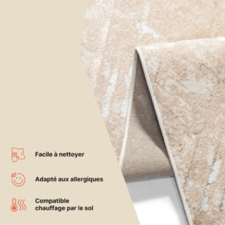 Tapis de Couloir Crystal Beige Or Zigzag