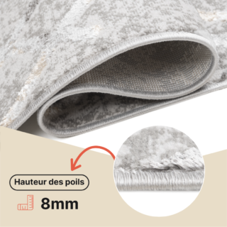 Tapis de Couloir Crystal Gris Beige Zigzag