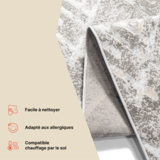 Tapis de Couloir Crystal Gris Beige Zigzag