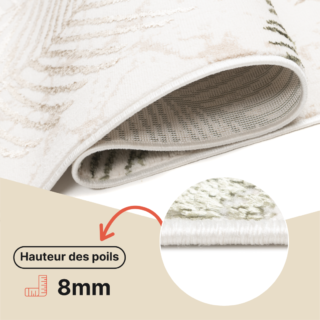 Tapis de couloir Crystal Beige Vert Feuilles