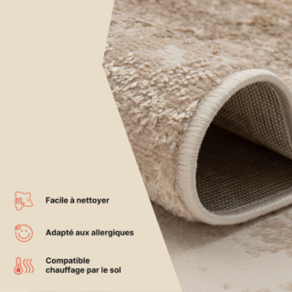 Tapis Crystal Marron Beige Marbre Effet 3D