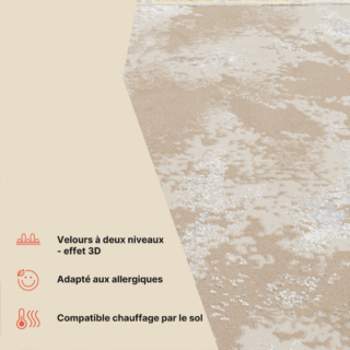 Tapis Ares Or Beige Bordure Abstrait