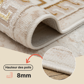 Tapis Ares Or Beige Ornamental Médaillon