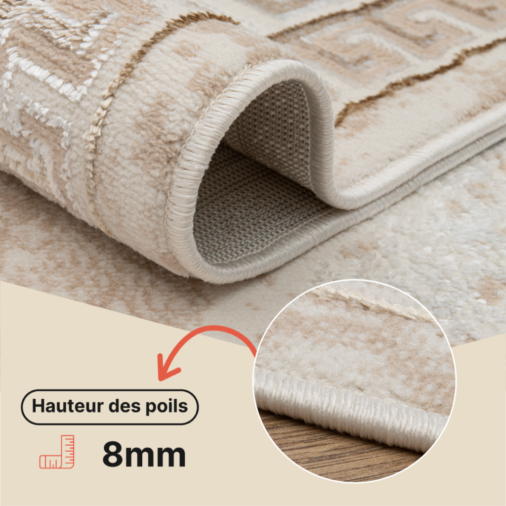 Tapis Ares Or Marron Ornamental Médaillon