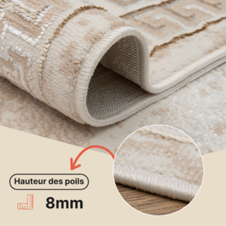 Tapis Ares Or Marron Ornamental Médaillon