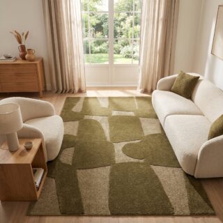 Tapis Relievo 3D Olive Abstrait