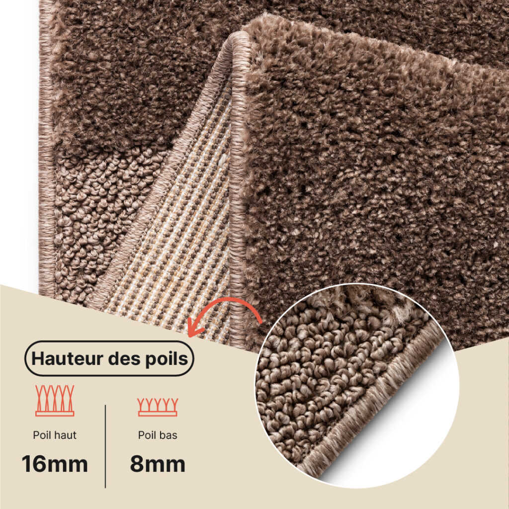Tapis Relievo 3D Taupe Abstrait