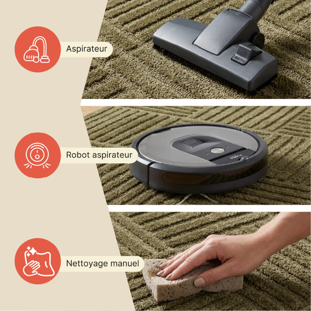 Tapis Relievo 3D Olive à Rayures