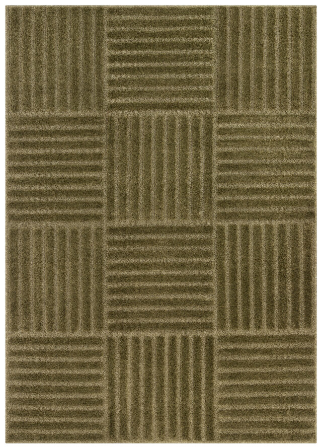 Tapis Relievo 3D Olive à Rayures