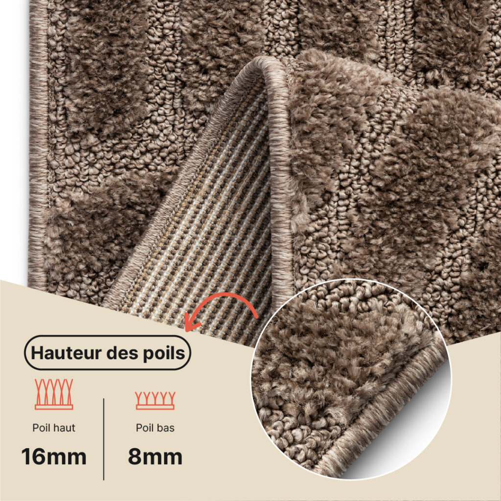 Tapis Linea 3D Taupe Vagues