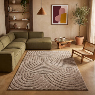 Tapis Linea 3D Taupe Vagues