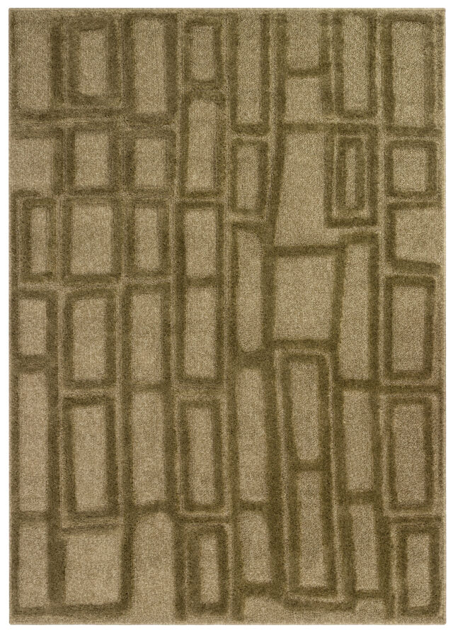 Tapis Relievo 3D Olive Géométrique
