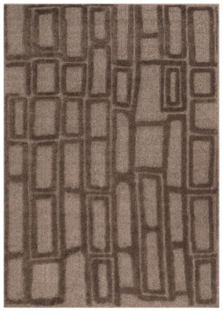 Tapis Relievo 3D Taupe Géométrique