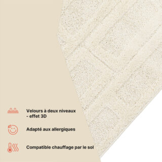 Tapis Relievo 3D Crème Géométrique