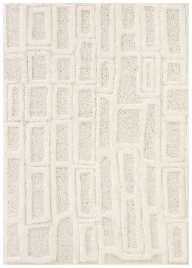 Tapis Relievo 3D Crème Géométrique