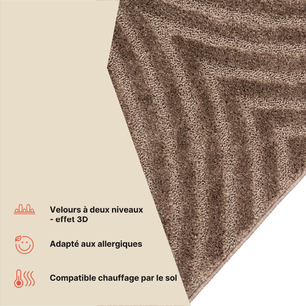 Tapis Linea 3D Taupe Arches