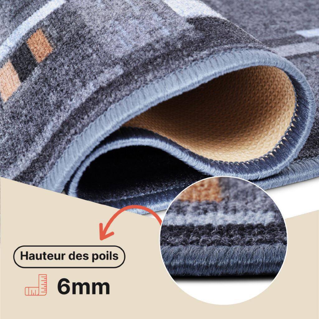 Tapis de couloir Antidérapant Graphite Bordure