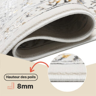 Tapis Golden Crème Or Gris Vintage Cadre