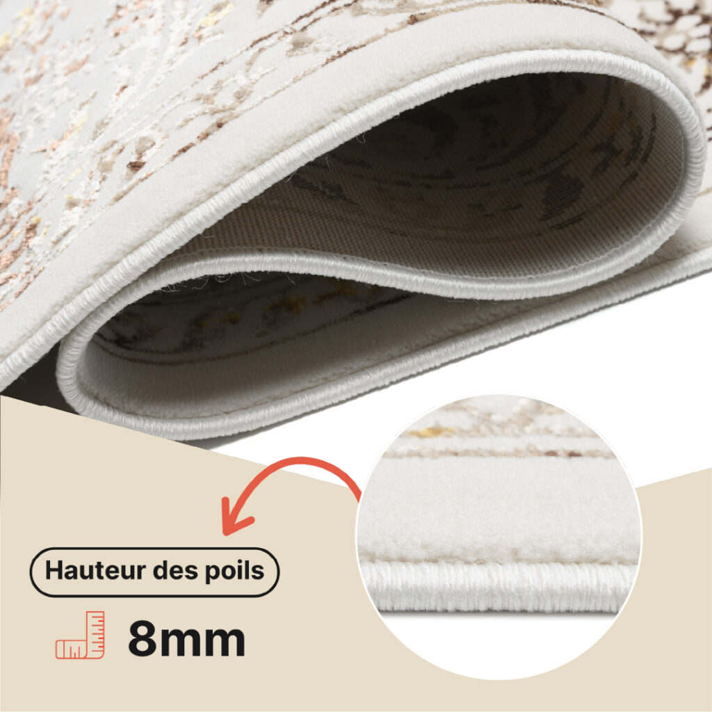 Tapis Golden Crème Or Vintage Cadre