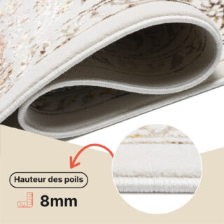 Tapis Golden Crème Or Vintage Cadre