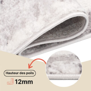 Tapis Sky Gris Abstrait Vintage Rayures