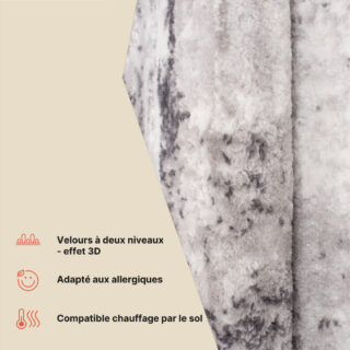 Tapis Sky Gris Abstrait Vintage Rayures