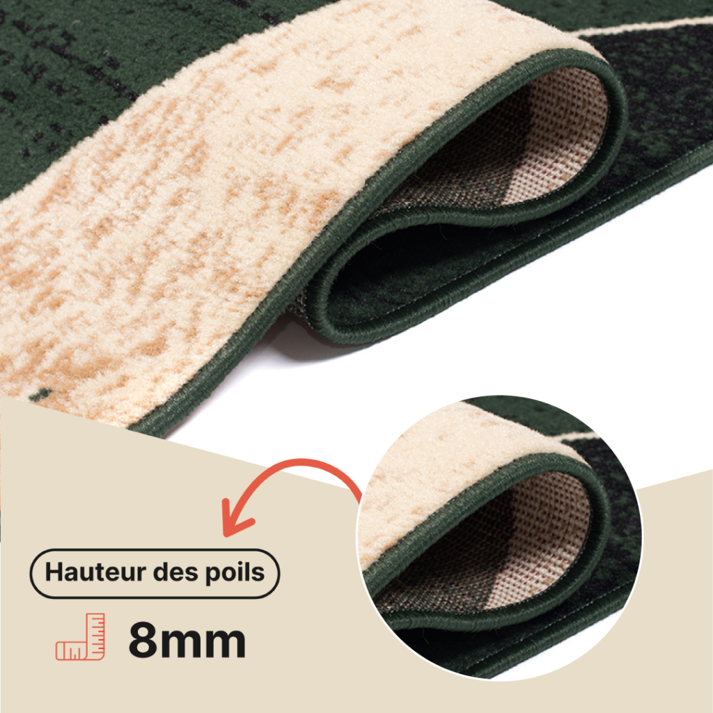 Tapis Dream Moderne Vert Foncé Beige Vagues