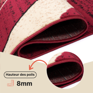 Tapis Dream Moderne Rouge Beige Vagues