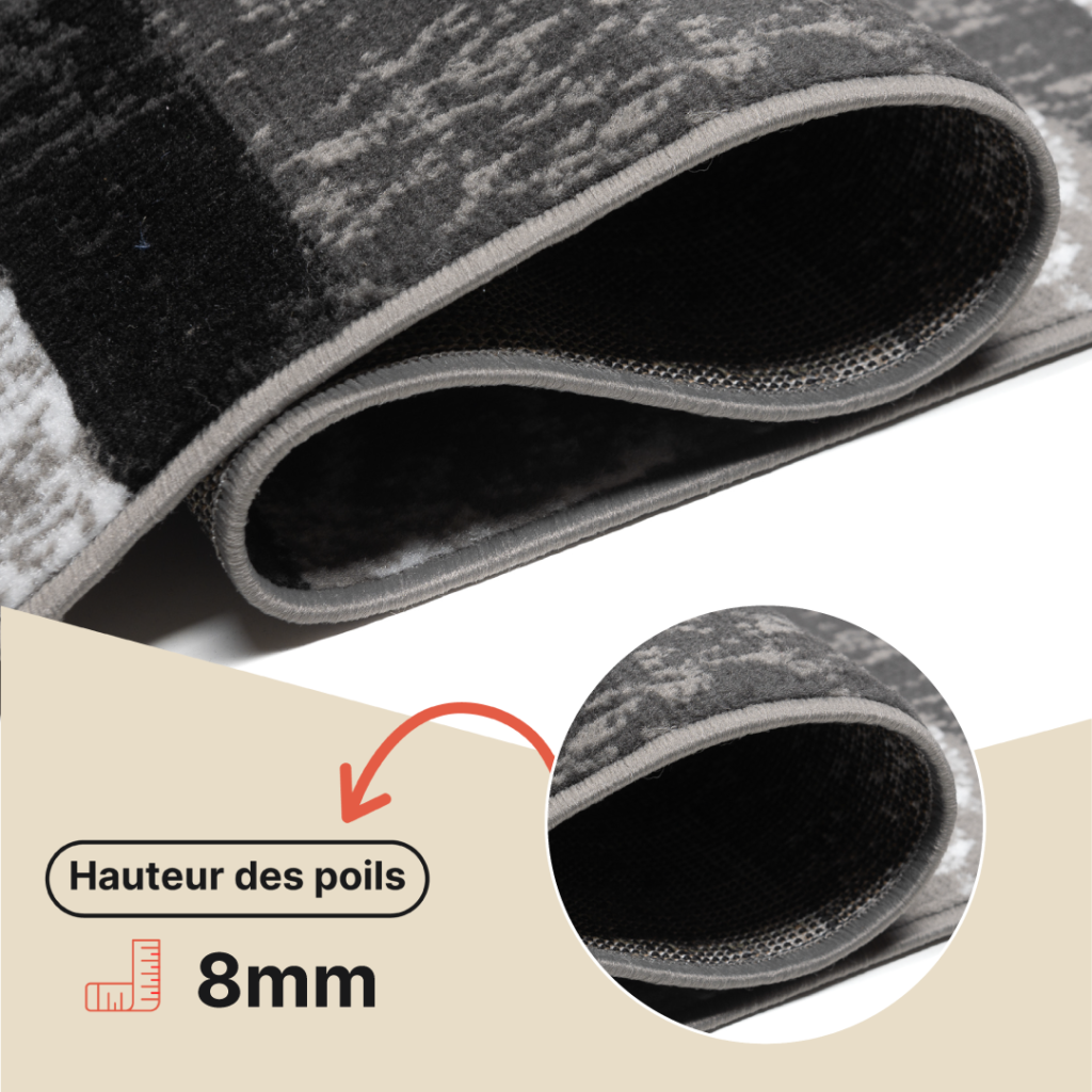 Tapis Dream Géométrique Gris Noir Rectangles