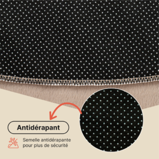 Tapis Lumi Rond Marron Antidérapant