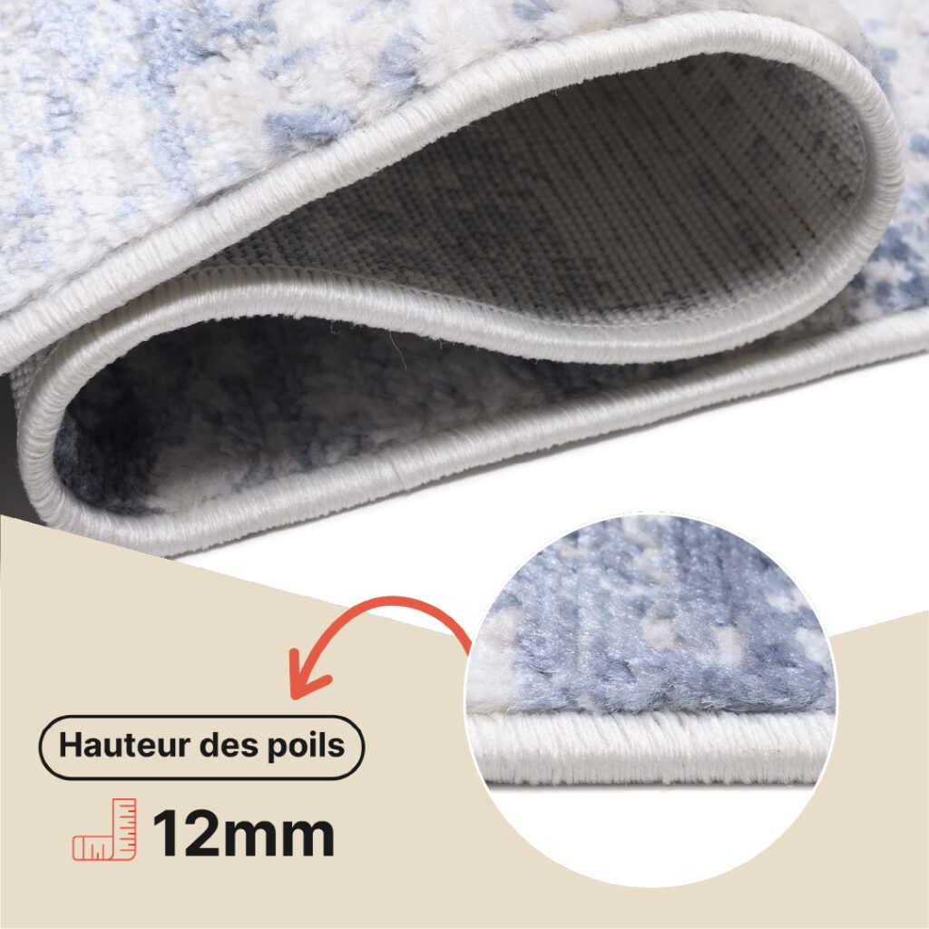 Tapis Sky Bleu Crème Abstrait Rayures