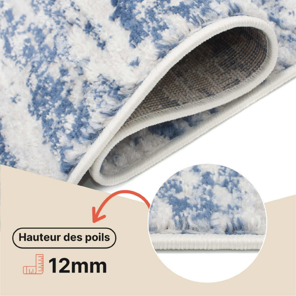 Tapis Sky Bleu Crème Moderne Lignes