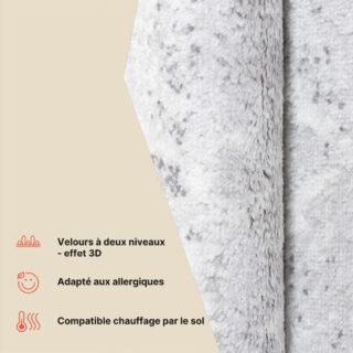 Tapis Sky Gris Vintage Floral Rayures